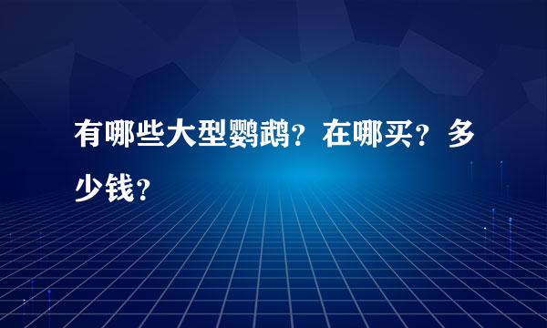 有哪些大型鹦鹉？在哪买？多少钱？