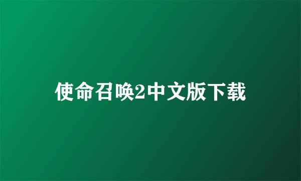 使命召唤2中文版下载