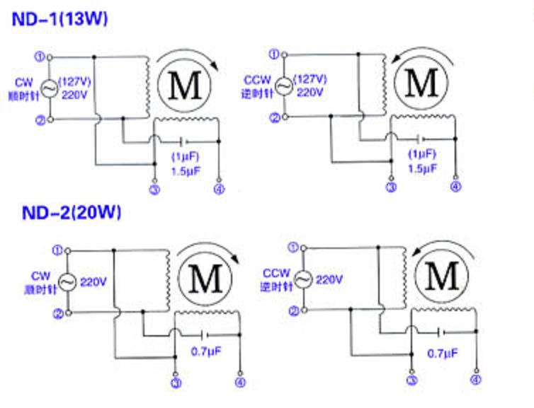 可逆减速电动机怎么有四个接线头啊