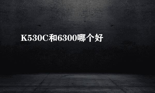 K530C和6300哪个好