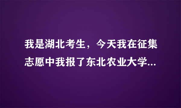 我是湖北考生，今天我在征集志愿中我报了东北农业大学（哈尔滨），现在我不想在那读了。怎么办？