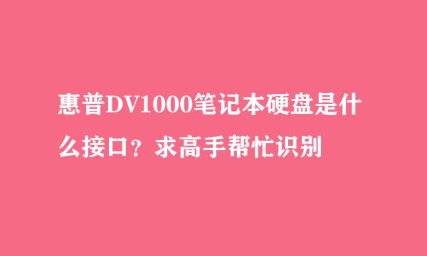 惠普DV1000笔记本硬盘是什么接口？求高手帮忙识别