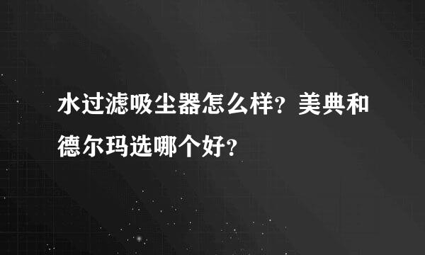 水过滤吸尘器怎么样？美典和德尔玛选哪个好？