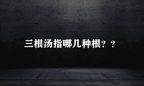 三根汤指哪几种根？？