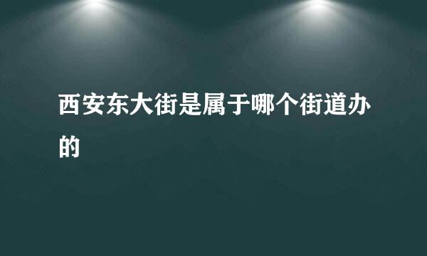 西安东大街是属于哪个街道办的