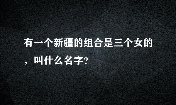 有一个新疆的组合是三个女的，叫什么名字？