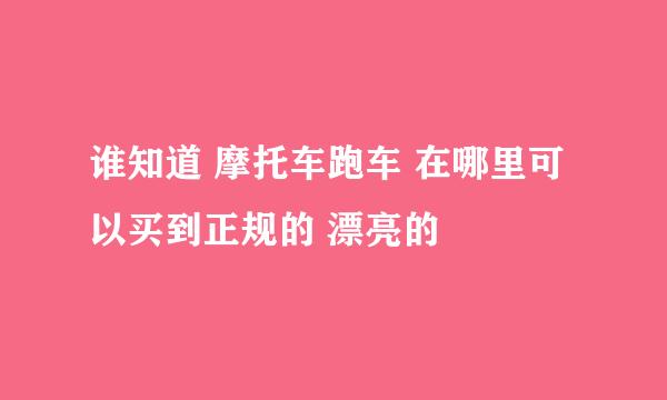 谁知道 摩托车跑车 在哪里可以买到正规的 漂亮的