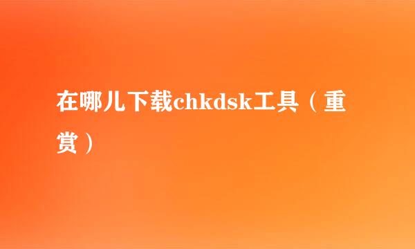 在哪儿下载chkdsk工具（重赏）