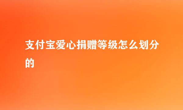 支付宝爱心捐赠等级怎么划分的