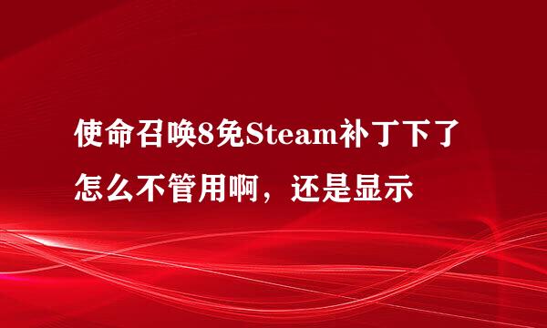 使命召唤8免Steam补丁下了怎么不管用啊，还是显示