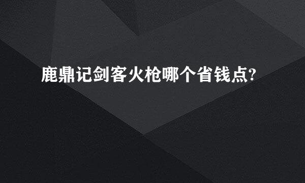 鹿鼎记剑客火枪哪个省钱点?