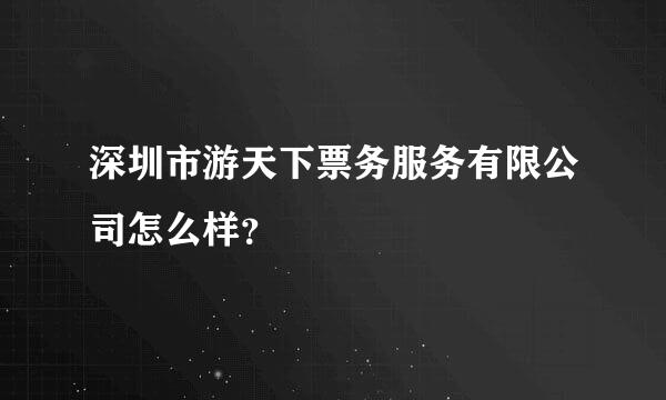 深圳市游天下票务服务有限公司怎么样？