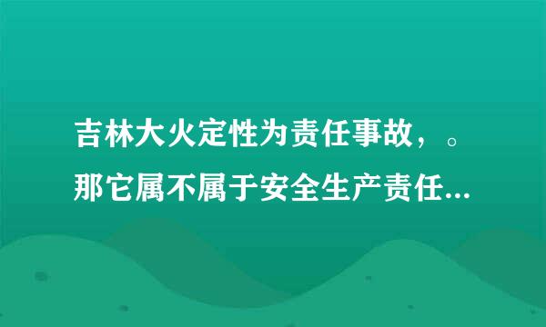 吉林大火定性为责任事故，。那它属不属于安全生产责任事故，还是属于别的。请权威人士解答。。。