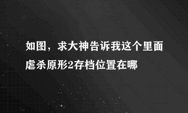 如图，求大神告诉我这个里面虐杀原形2存档位置在哪