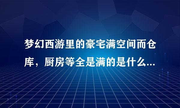 梦幻西游里的豪宅满空间而仓库，厨房等全是满的是什么样的大家给解释一个呗？谢谢！！