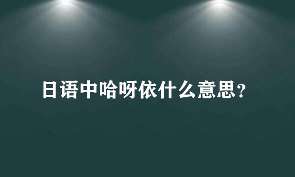 日语中哈呀依什么意思？