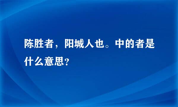 陈胜者，阳城人也。中的者是什么意思？