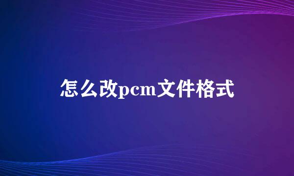 怎么改pcm文件格式