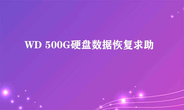 WD 500G硬盘数据恢复求助