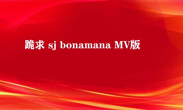 跪求 sj bonamana MV版