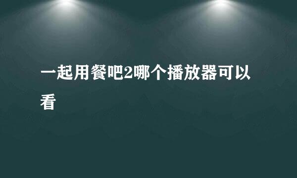 一起用餐吧2哪个播放器可以看