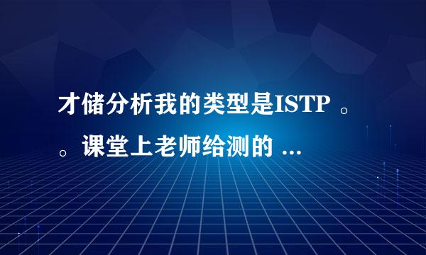 才储分析我的类型是ISTP 。。课堂上老师给测的 ...