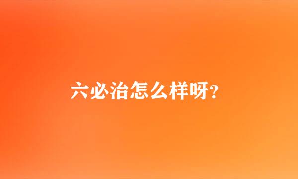 六必治怎么样呀？