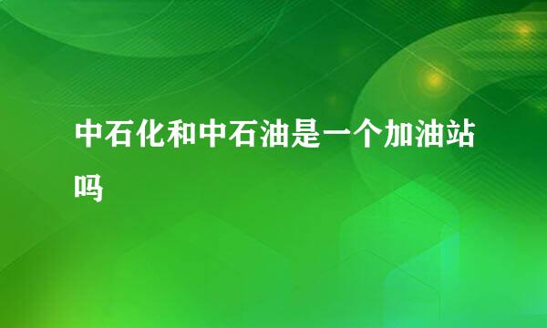 中石化和中石油是一个加油站吗