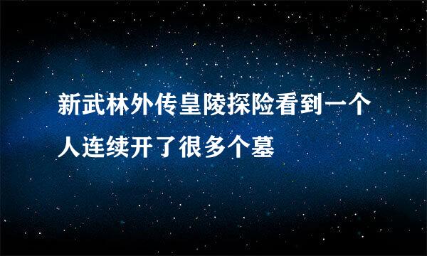 新武林外传皇陵探险看到一个人连续开了很多个墓