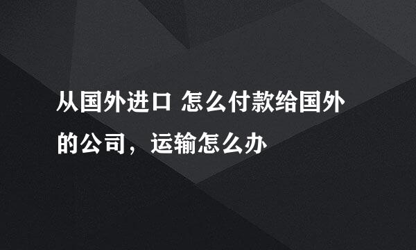 从国外进口 怎么付款给国外的公司，运输怎么办