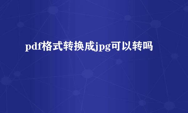 pdf格式转换成jpg可以转吗