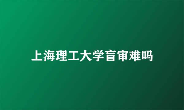 上海理工大学盲审难吗