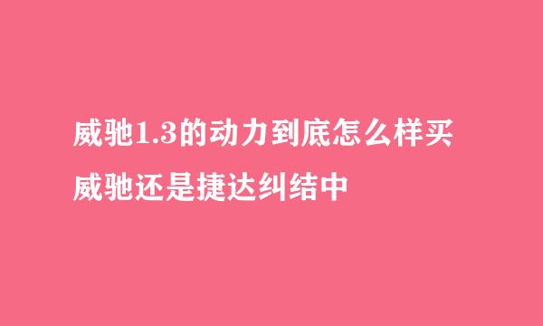 威驰1.3的动力到底怎么样买威驰还是捷达纠结中