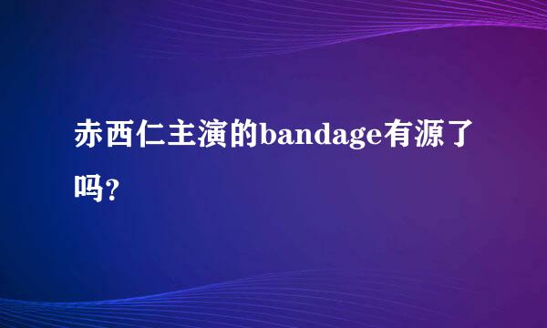 赤西仁主演的bandage有源了吗？