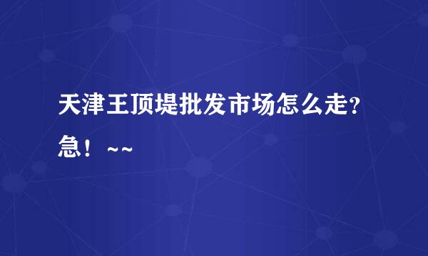 天津王顶堤批发市场怎么走？急！~~