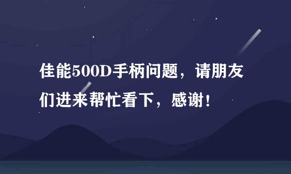 佳能500D手柄问题，请朋友们进来帮忙看下，感谢！