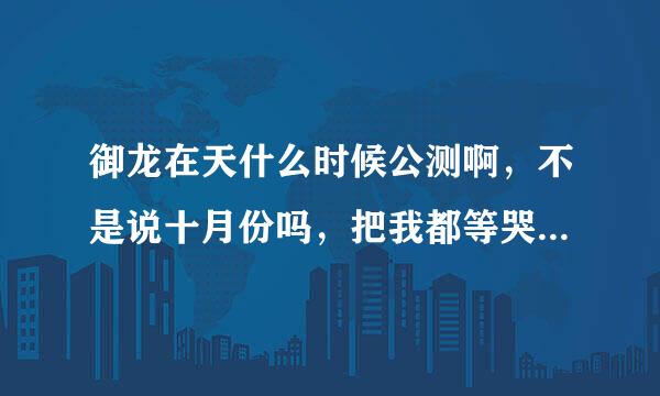 御龙在天什么时候公测啊，不是说十月份吗，把我都等哭了啊。。。。。。