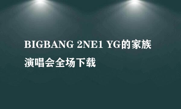 BIGBANG 2NE1 YG的家族演唱会全场下载