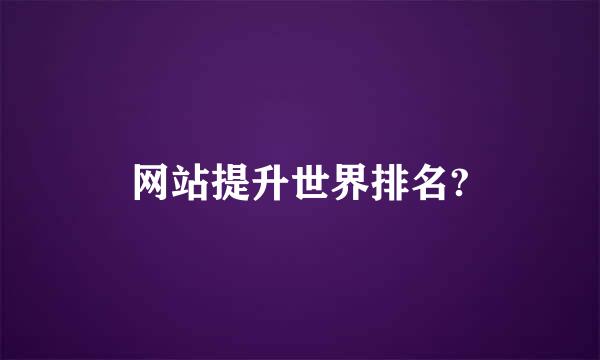 网站提升世界排名?