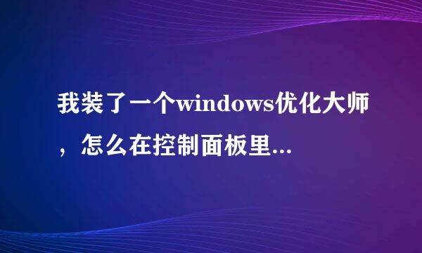 我装了一个windows优化大师，怎么在控制面板里面没有这个程序啊