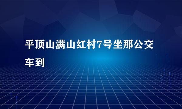 平顶山满山红村7号坐那公交车到