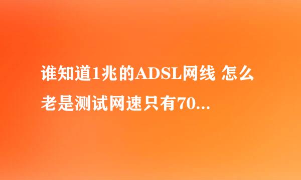 谁知道1兆的ADSL网线 怎么老是测试网速只有700多 不满1兆 知道的说下