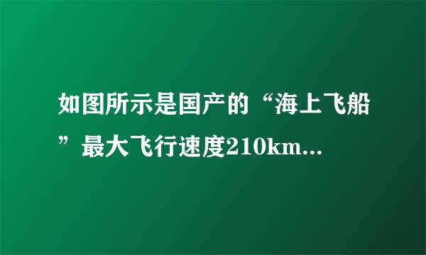 如图所示是国产的“海上飞船”最大飞行速度210km/h，飞行30min，通过的路程为______km，此船自身重为2.06