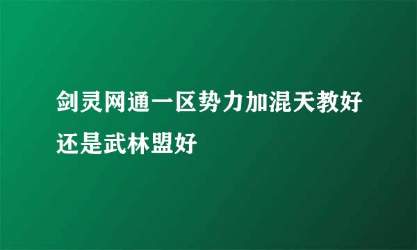 剑灵网通一区势力加混天教好还是武林盟好