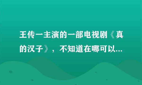 王传一主演的一部电视剧《真的汉子》，不知道在哪可以看见呢，在百度，PPS上都没有