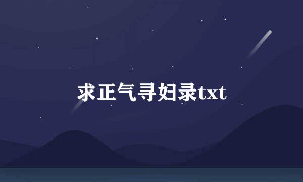 求正气寻妇录txt