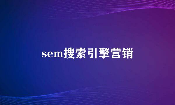 sem搜索引擎营销