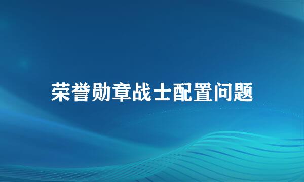 荣誉勋章战士配置问题