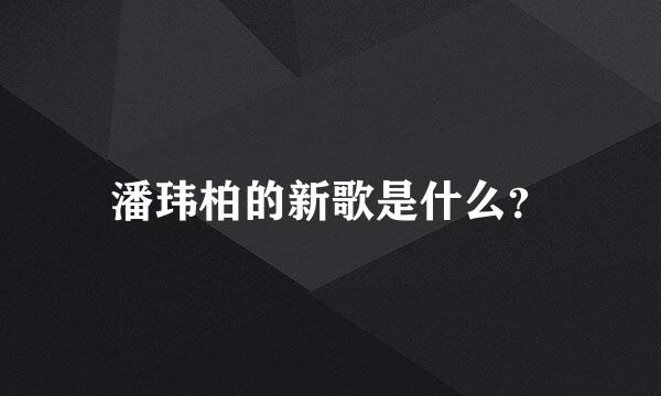 潘玮柏的新歌是什么？