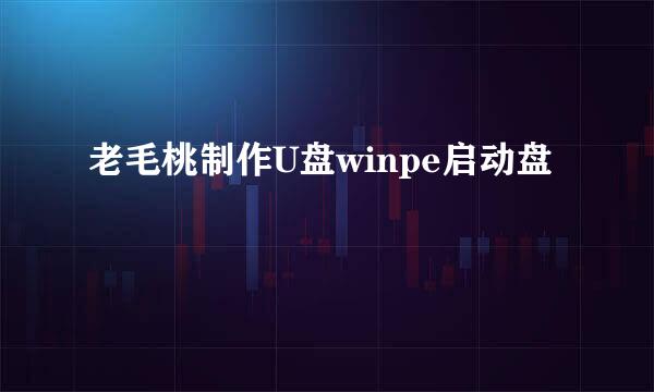 老毛桃制作U盘winpe启动盘